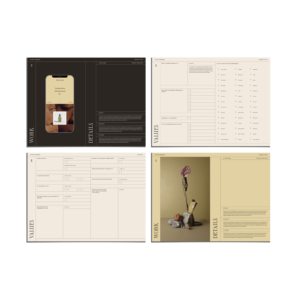 Considered Pitch Deck and Client Questionnaire - Studio Standard