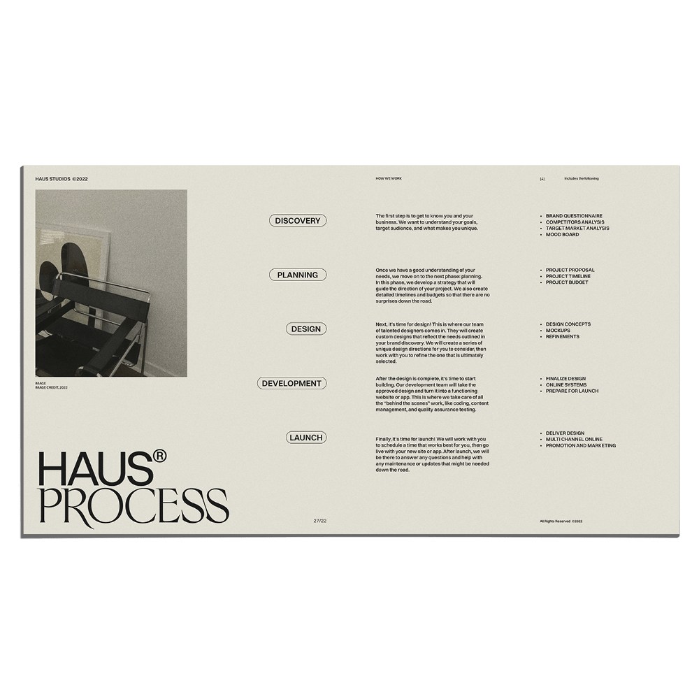 Haus Services Guide - Studio Standard