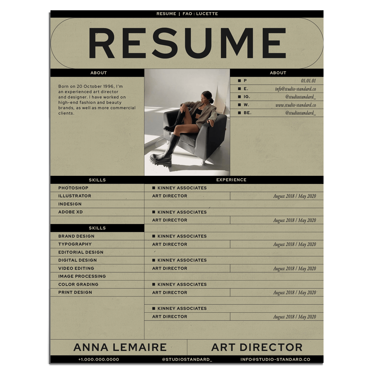 Lucette Resume Kit - Studio Standard