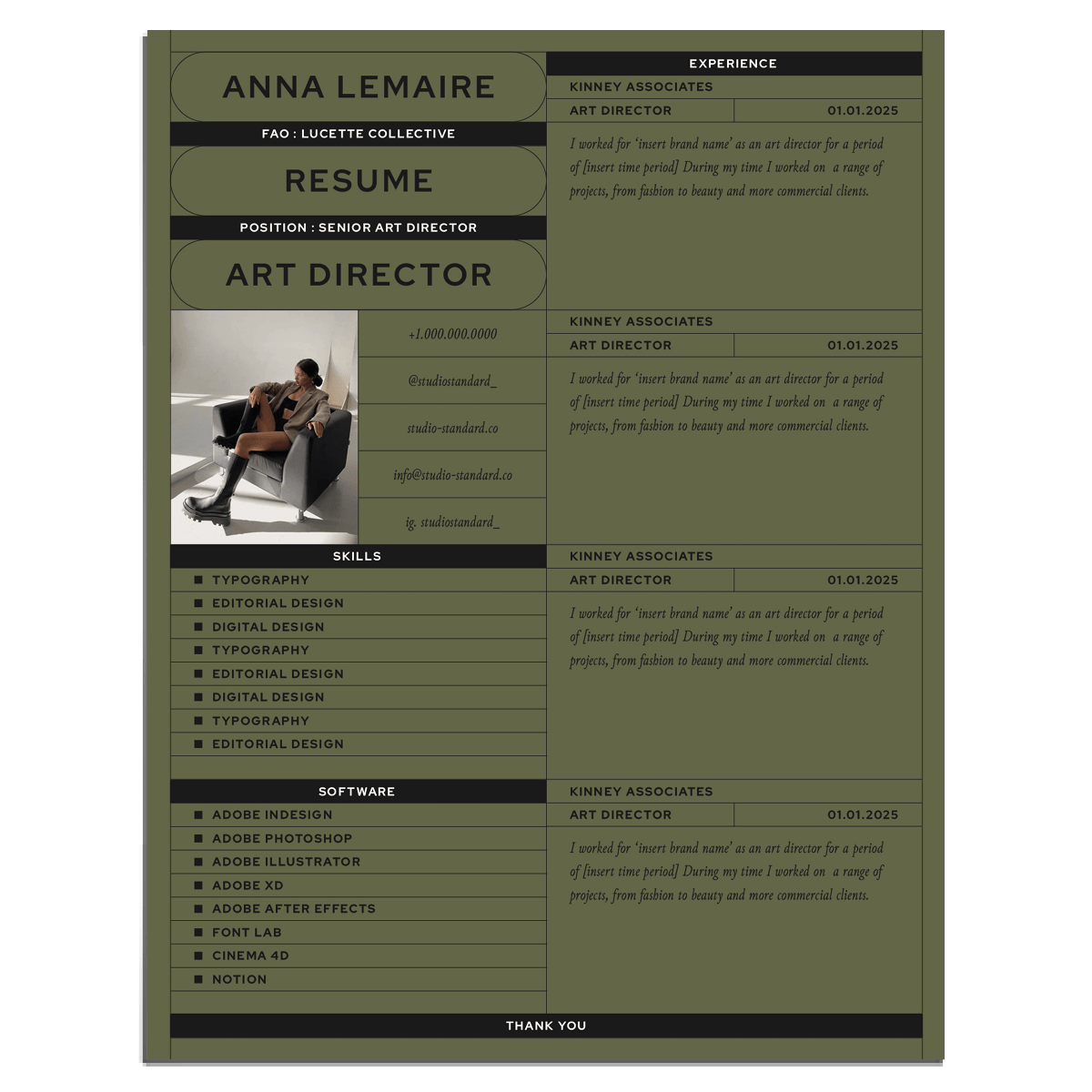 Lucette Resume Kit - Studio Standard